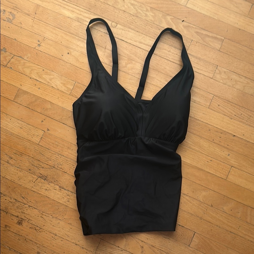 NWT Krista Elegant Black Women's Swim Tankini Top Black 2x